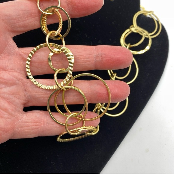 DAISY FUENTES Gold Tone Ring Link Long Necklace - Picture 9 of 10